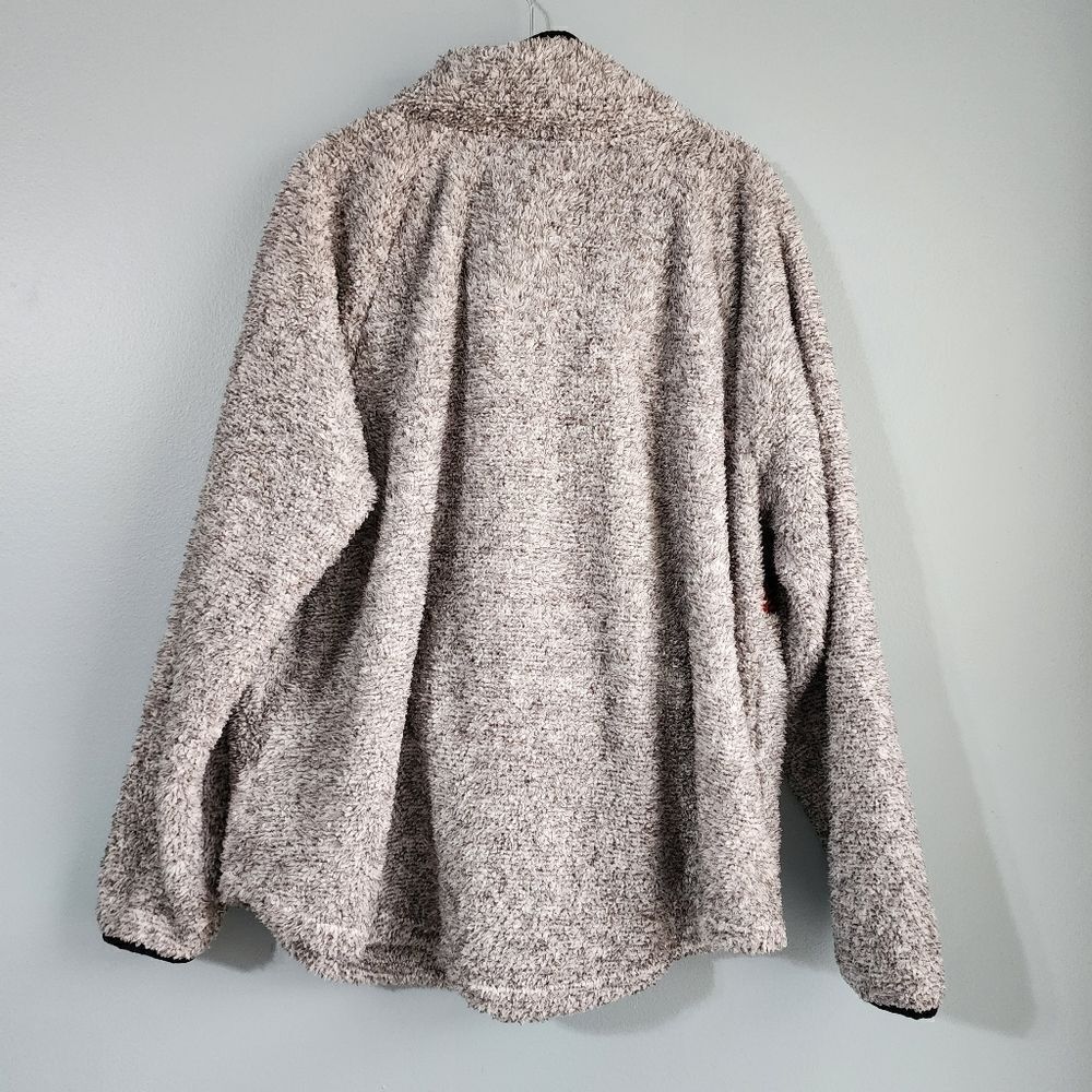 Maurices Plus Size Gray Buffalo Plaid Yoke Snap Front Sherpa Pullover Sweatshirt - Picture 9 of 12